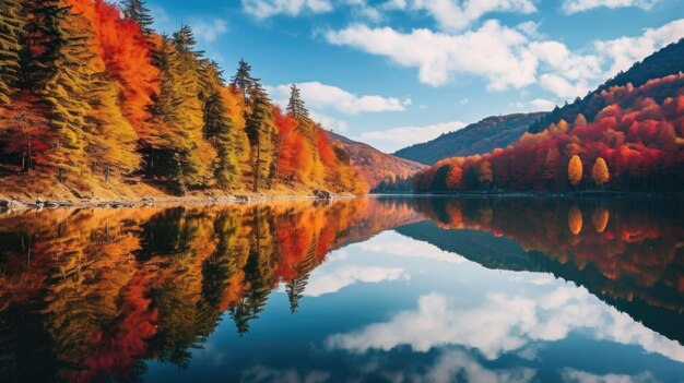 Herfstlandschap van de bergen