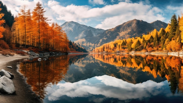 Herfstlandschap van de bergen