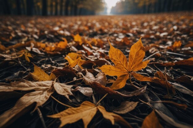 Herfstseizoen bladeren plant scène