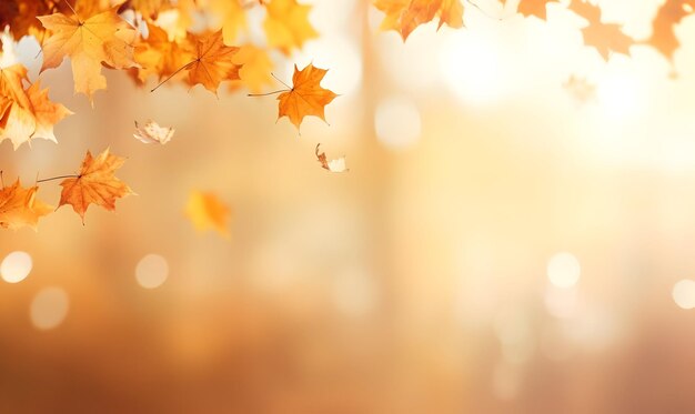 Herfstseizoen esdoornblad achtergrond op herfstseizoen rood en oranje esdoornblaad dat naar beneden valt