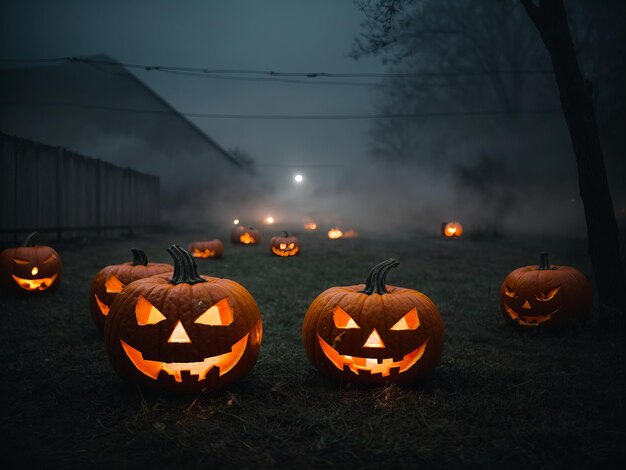 Herfstviering Gevaarlijk gezicht verlicht door JackOLantern