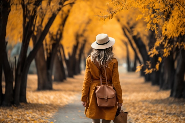 Herfstwandeling in het park