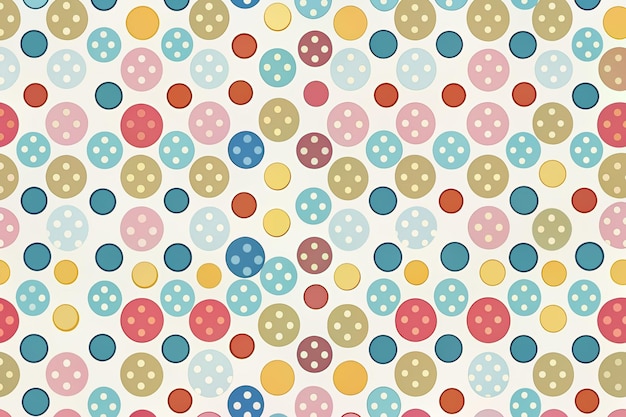 Foto herhalend patroon van polka's in verschillende maten en kleuren die een speelse en grillige touch toevoegen