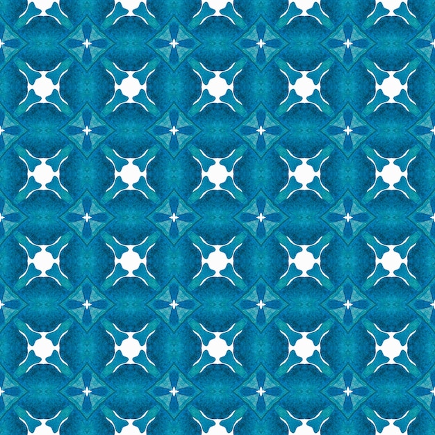 Herhalende gestreepte handgetekende rand Blauw prachtig boho chic zomerontwerp Textiel klaar aangename print badmode stof behangverpakking Gestreept handgetekend ontwerp