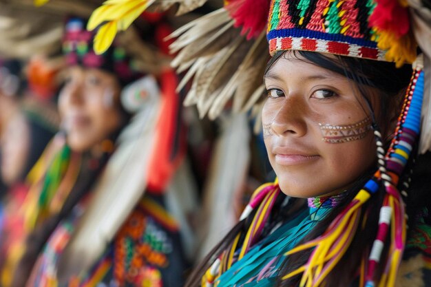 Photo heritage pride young indigenous woman