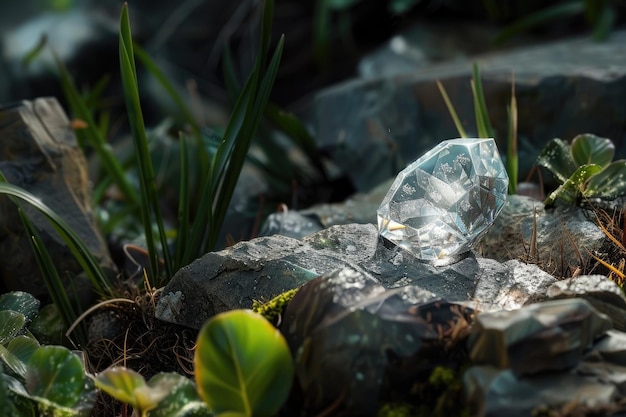 Herkimer diamant genesteld in het gesteente