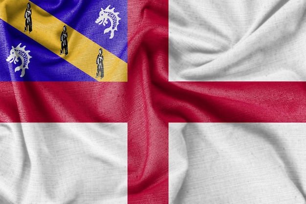 Herm land vlag achtergrond realistische zijden stof