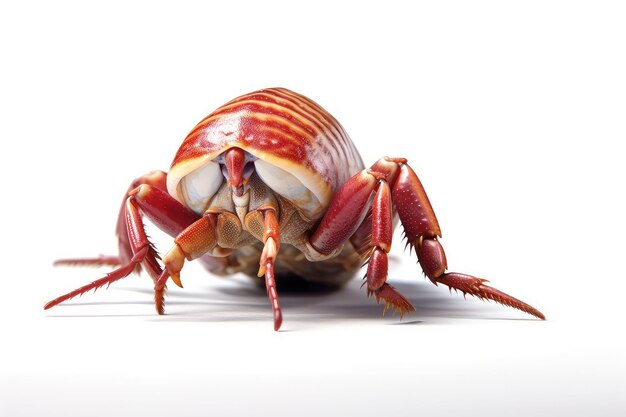 Hermit photo realistic illustration Generative AI Hermit crab claws red