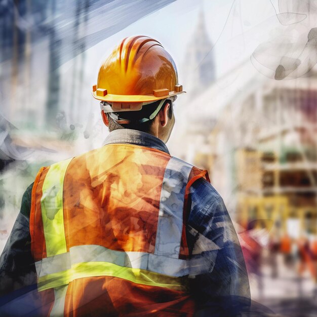 Hero of the Construction Site The Construction Worker's Helmet Generative AI