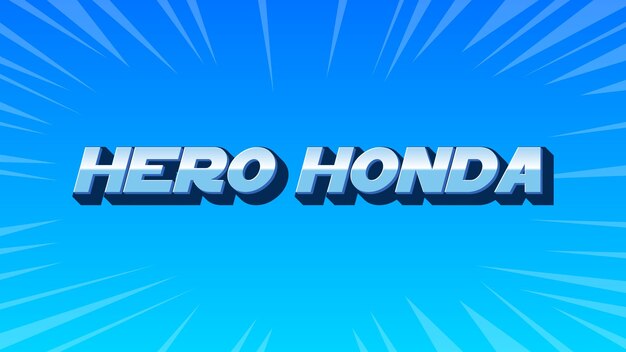 Hero Honda 3D Blue Text