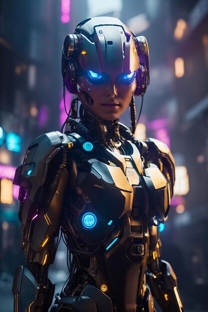 Photo heroes in the cyberpunk universe strong women of the future