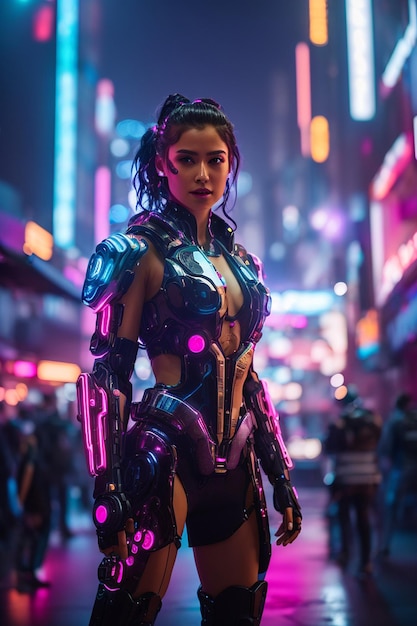 Heroes in the Cyberpunk Universe Strong Women of the Future