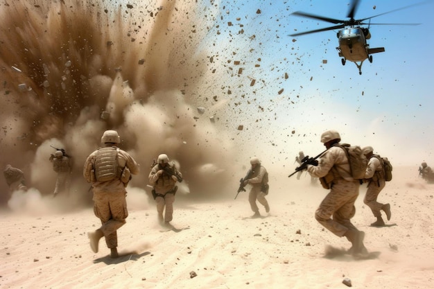 Heroic Helicopter Descent US Marines in Action