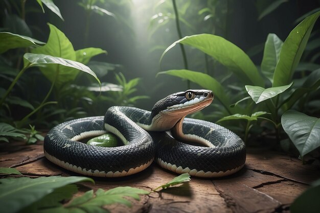 Photo herpetologists affirmation with snake companion generative ai