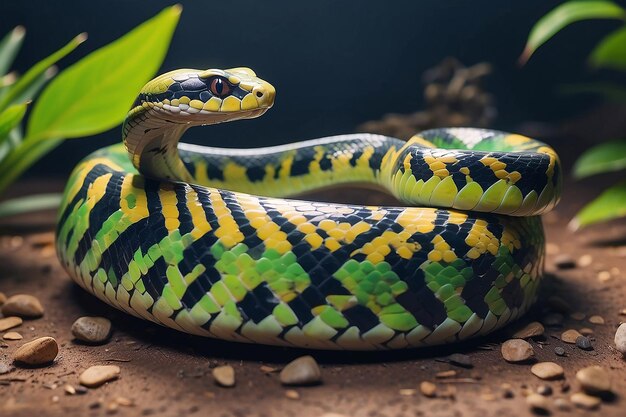 Photo herpetologists affirmation with snake companion generative ai