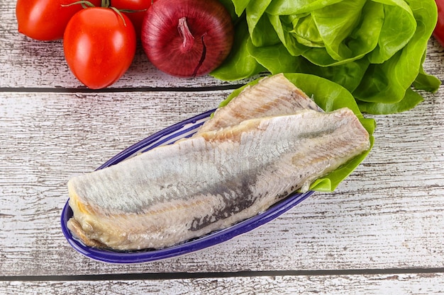 Photo herring fillet in the oil