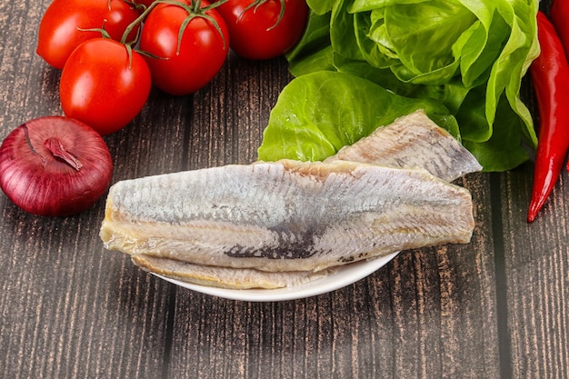 Herring fillet in the oil