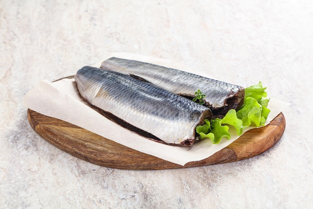 Herring fillet with skin for cooking