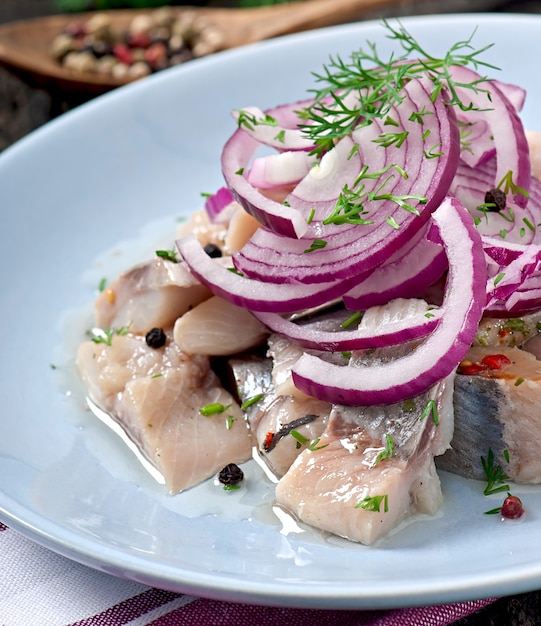 Herring salad with onion