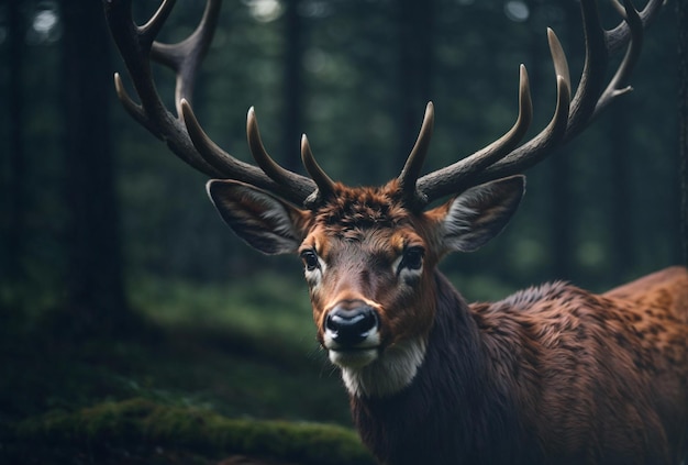 Herten in het bos.