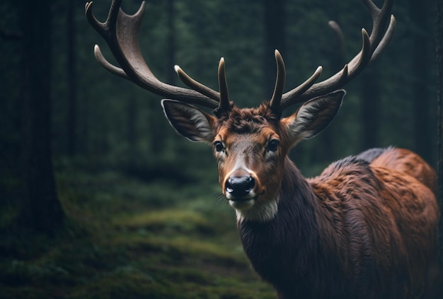 Herten in het bos.