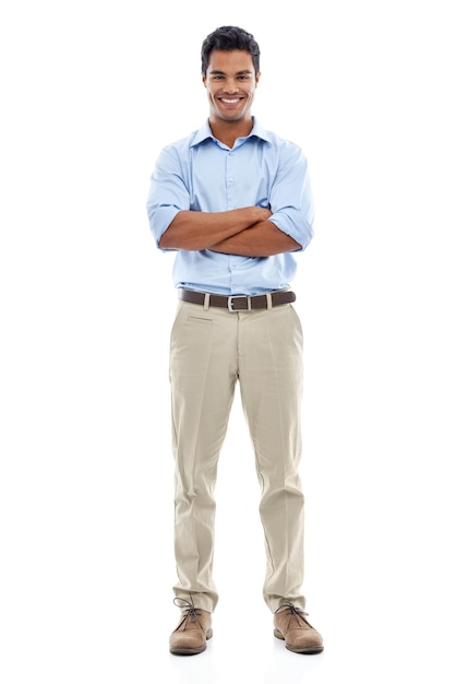 Hes got that great smile Studio portrait of a handsome young man isolated on white