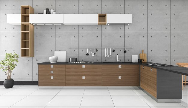 Het 3d teruggeven van luxe moderne keuken