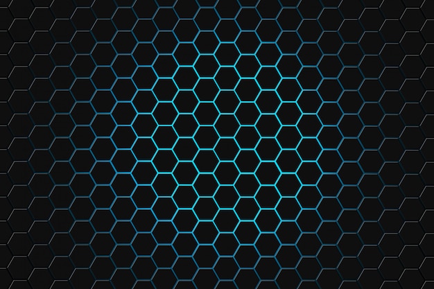 Het abstracte 3d teruggeven van futuristische oppervlakte met zeshoeken. Donkergroene sc.i-fi achtergrond.