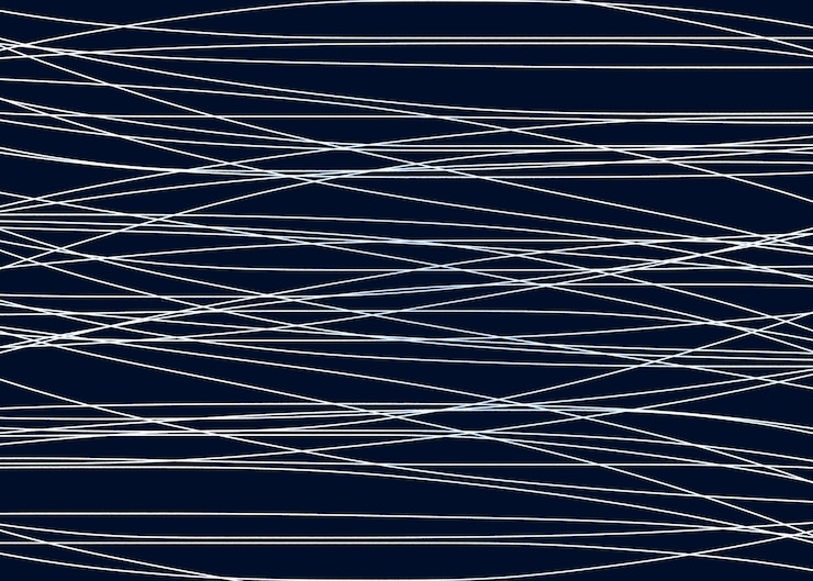 Foto het abstracte patroon van witte golflijnen op donkerblauwe luxestijl als achtergrond