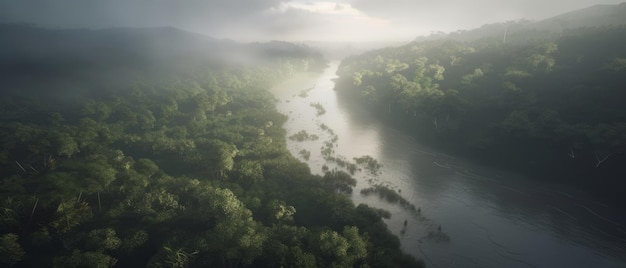 Het Amazone-regenwoud Green Paradise Generatieve AI