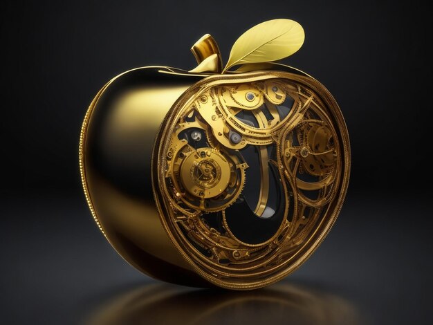 Het Apple-logo van het bedrijf met een gouden