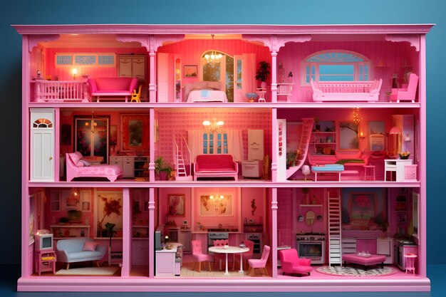 Foto het barbie poppenhuis.