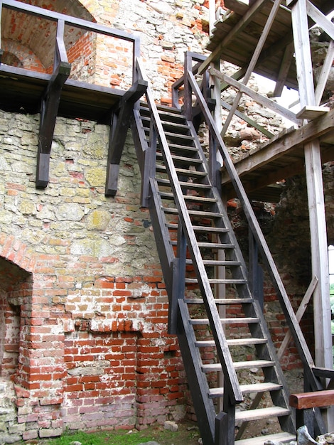 Het Bauska-kasteel in het land van Letland