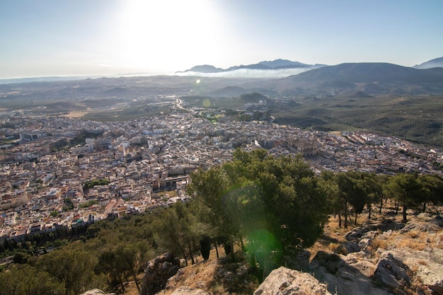 Het beste uitzicht op de stad Jaen Spanje Vanaf de top van Cerro de Santa Catalina