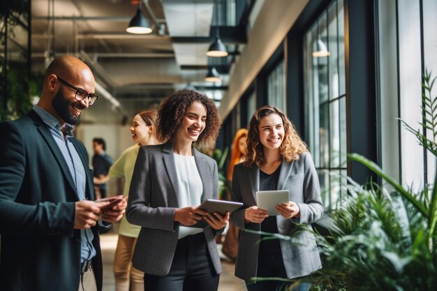 Foto het bevorderen van samenwerking die diversiteit omarmt op de moderne werkplek