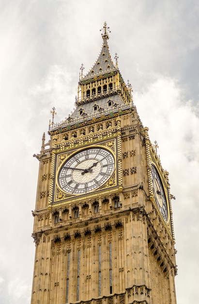 Het Big Ben-gedeelte van de Houses of Parliament en iconisch monument van Londen, VK