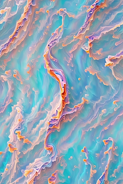 het boeiende van abstracte Ethereal Swirls Waves' naadloze digitale patroon ai gegenereerd