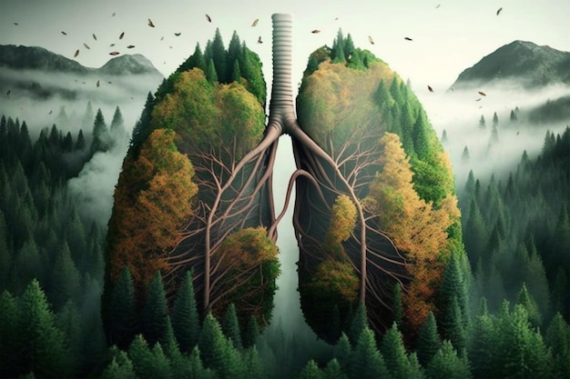 Het bos de longen van Earth Generative AI