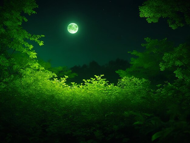 Het bos in de nacht.