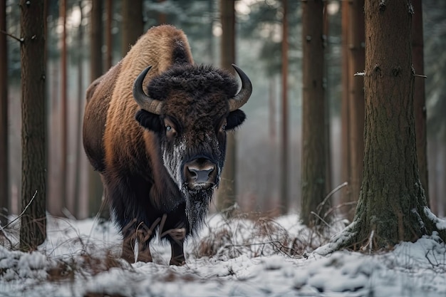 Het bos van Knyszyn is de thuisbasis van een Europese bizon genaamd Bison bonasus Polen