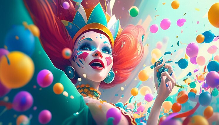 Foto het carnavalspartytje wacht op de tijd om zich aan te kleden en te vieren.