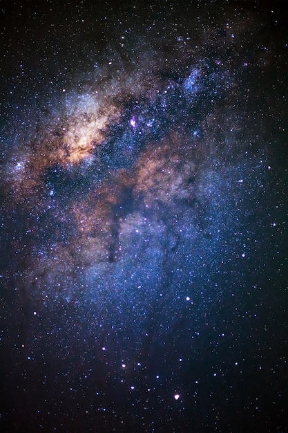 Foto het centrum van melkwegstelsel en ruimtestof in het universum