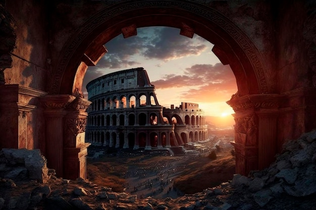 Het colosseum is een Romeins colosseum.