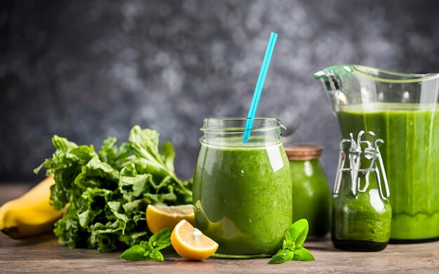 Het concept van detox groene smoothies