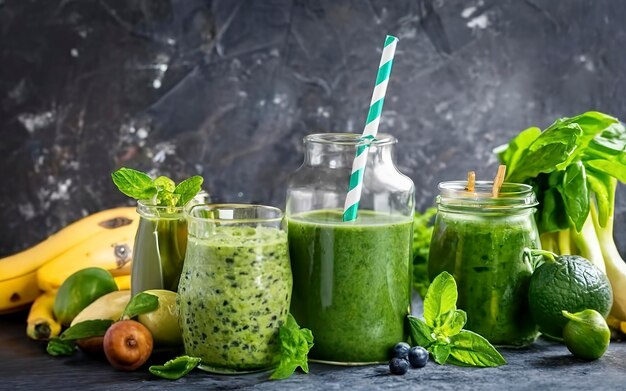 Het concept van detox groene smoothies