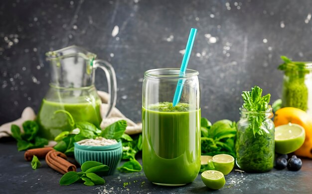 Het concept van detox groene smoothies