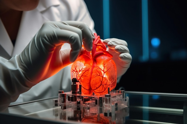 Het creëren van een kunstmatig hart medisch d printen van hart biologische engineering ai generatief