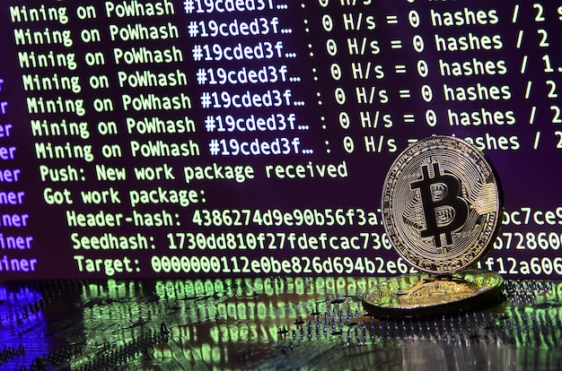 Het digitale proces van cryptocurrency-mijnbouw met behulp van de GPU's.
