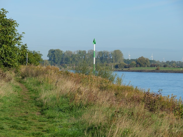 Het dorp Grieth aan de Rijn.