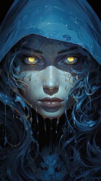 Het enigmatische greep van Halo een holografisch portret van Blue Spectre door Becky Cloonan